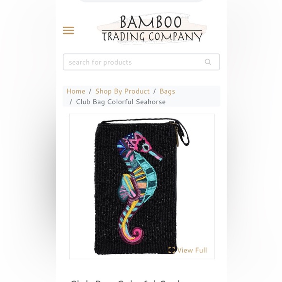 Bamboo Trading Company Club bag colorful Seahorse. - Picture 11 of 13